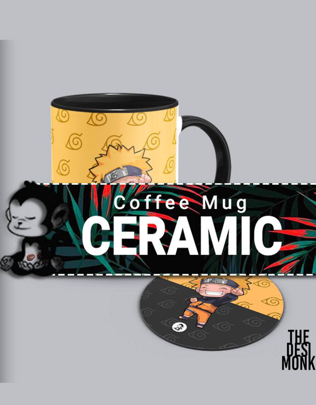 The Desi Monk Baby Naruto Anime Manga Series Cartoon Ceramic Coffee Mug and Keychain Combo - The Desi Monk