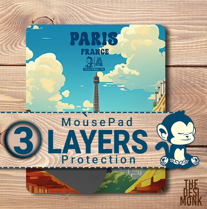 Paris France Anti Skid Technology Mouse Pad for Computers and gamers