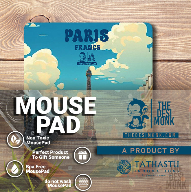 Paris France Anti Skid Technology Mouse Pad for Computers and gamers