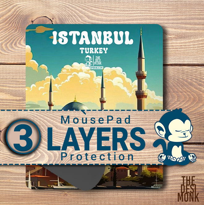 Istanbul Turkey Anti Skid Technology Mouse Pad for Computers and gamers