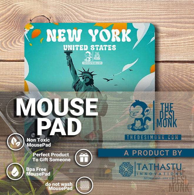New York US Anti Skid Technology Mouse Pad for Computers and gamers
