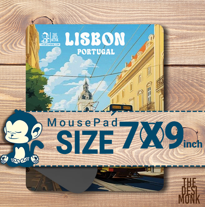 Lisbon Portugal Anti Skid Technology Mouse Pad for Computers and gamers
