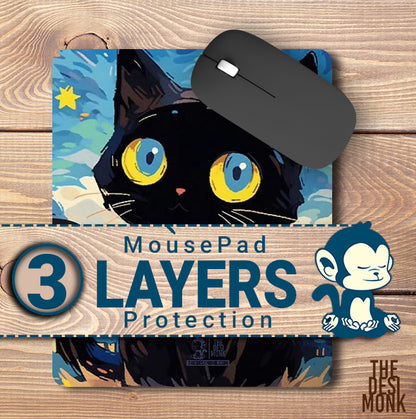 Cat Painting Anti Skid Technology Mouse Pad for Computers and gamers